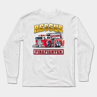 Cartoon Fire Truck Long Sleeve T-Shirt